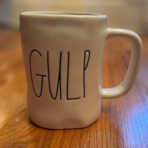 White Ceramic Mug with 'GULP' Design